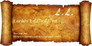 Lenkh Lóránt névjegykártya